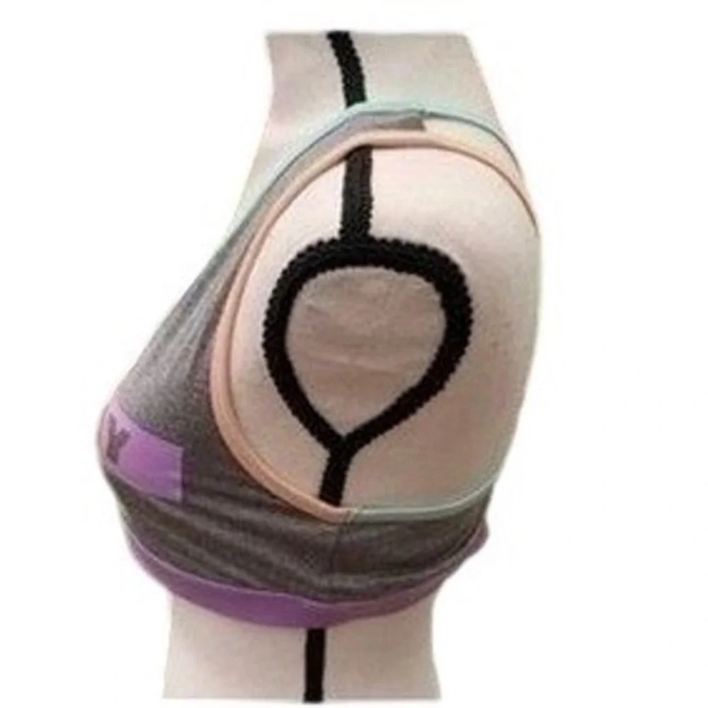 Ideology Girls Slay Graphic Racerback Sports Bra Gray Purple‎ 16 Plus Junors